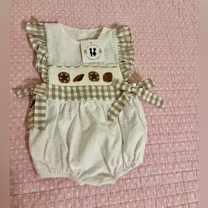 Awe Smocks Beach Theme Smocked Romper 18m